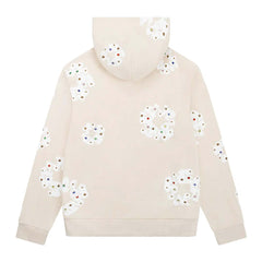 Denim Tears Rhinestone Wreath Zip Hoodie 'Oatmeal'