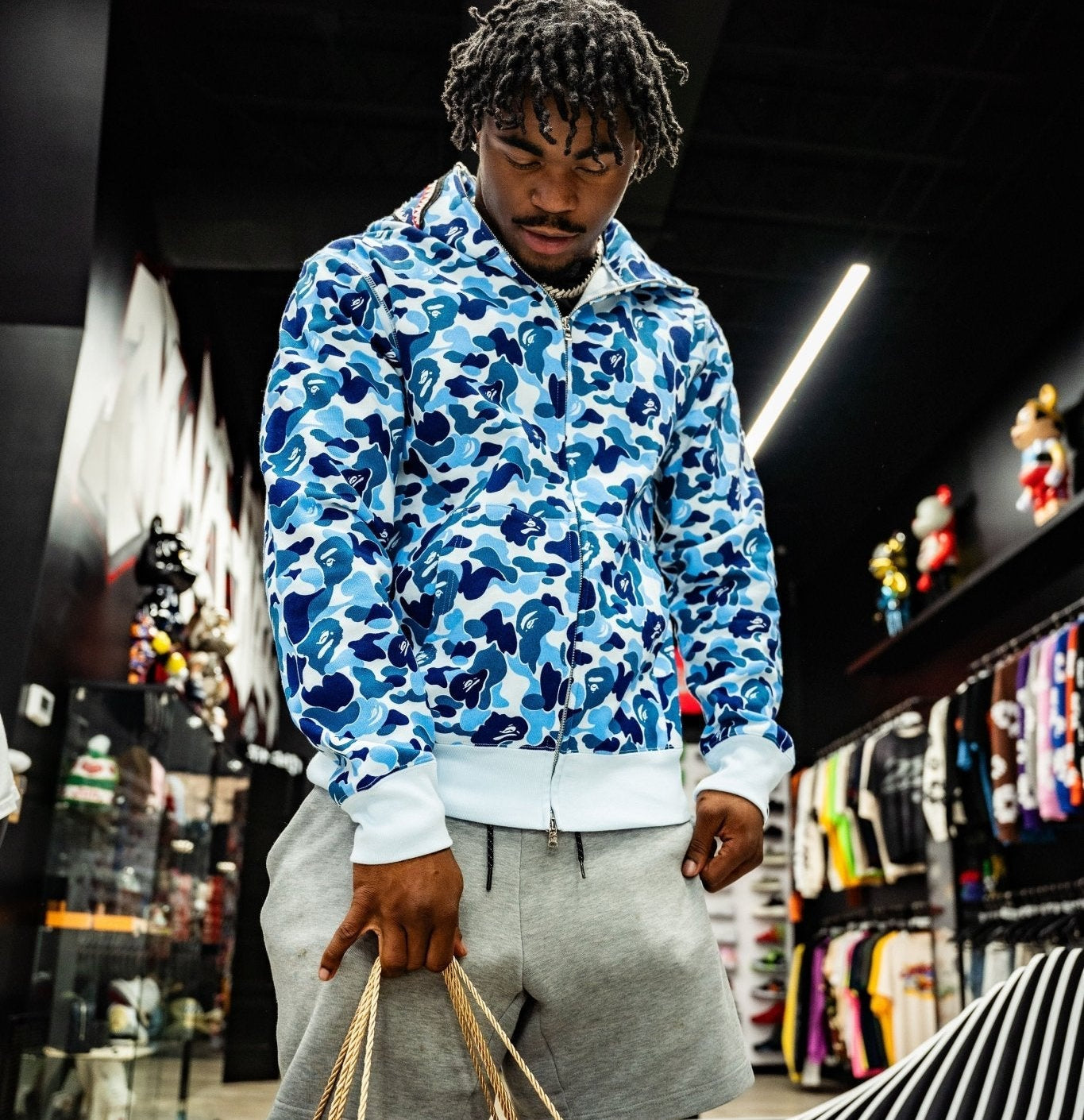 BAPE ABC Camo Shark Full Zip Hoodie 'Blue'