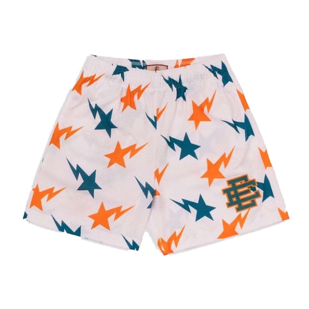 Eric Emanuel x Bape EE Short White Blue Orange